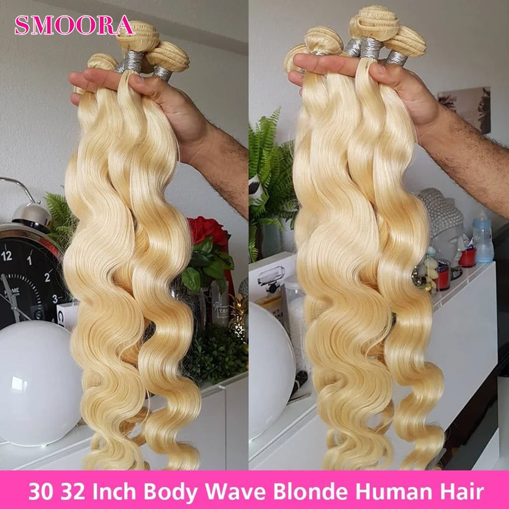 

10A Brazilian 613 Blonde Human Hair Bundles Body Wave Bundles Human Hair Extensions Hair Weaving Remy Human Hair