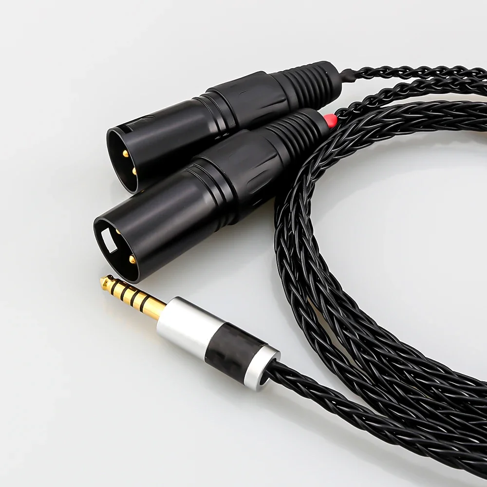 Черный высококачественный 8-жильный посеребренный 4 мм сбалансированный штекер