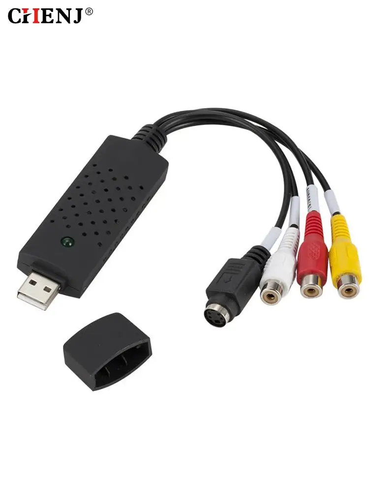 Портативный адаптер для аудио-и видеокамеры USB 2,0, простой в установке адаптер для аудио-и видеокамеры VHS в DVD, конвертер для Win7/8/XP/Vista