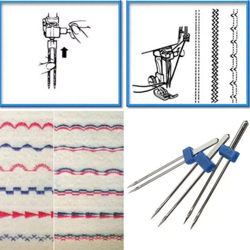 

sell 3PCS Sewing Accessories Double Needle Size 2.0/90, 3.0/90, 4.0/90 Sewing Machine Needles Pins 5BB5611