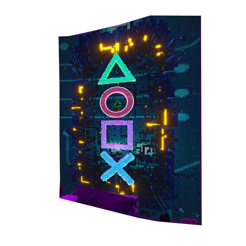 

y2k Decorations Tapestry Psychedelic UV Game Mural Wall Hanging Blanket