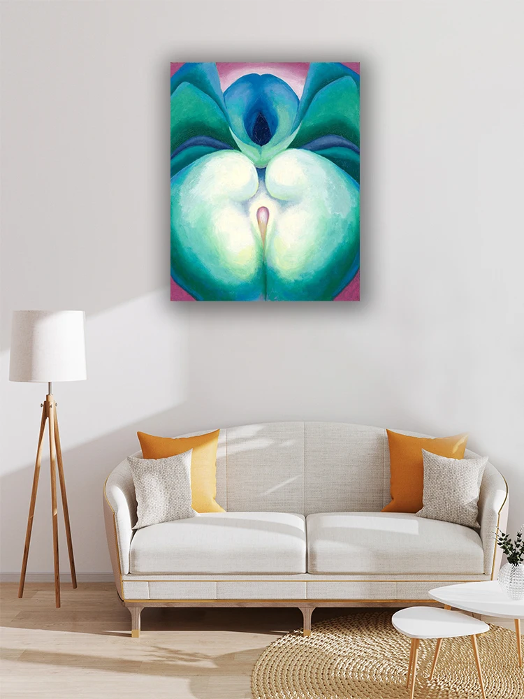 Джорджия о'keeffe абстрактный художественный постер Белая и синяя форма цветов на