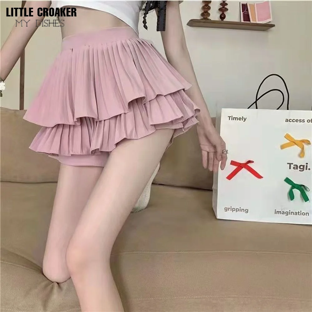 Японская Милая Красная клетчатая юбка в стиле Харадзюку с бантом и высокой