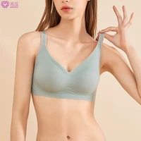 new smooth seamless no steel ling latex bra thin mold cup stitching sports one piece underwear large size invisible vest
