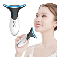 2022 ems 3 colors led neck face beauty device photon therapy skin tighten reduce double chin anti wrinkle remove skin care tools