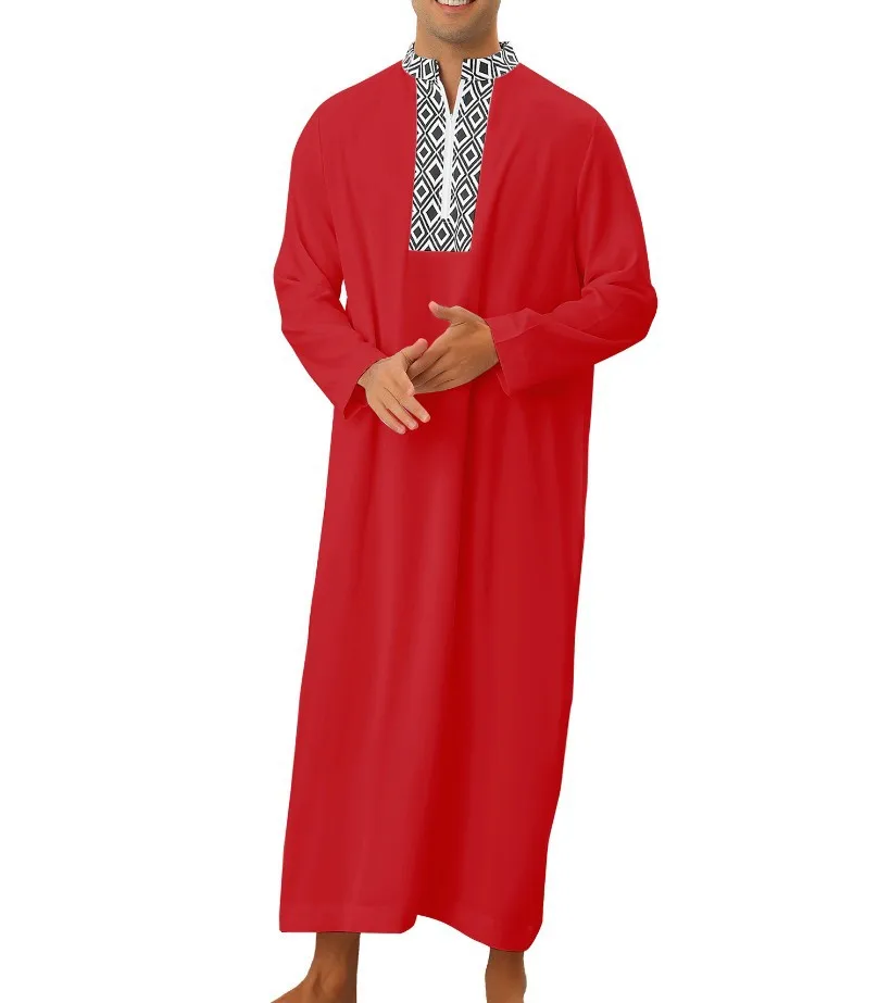 Muslim Fashion Men's Loose Robe Ramadan Eid Arab Dubai Pocket Zipper Shirt Robe Abaya Jubba  Thobes Kaftan Islamic Clothing 2023