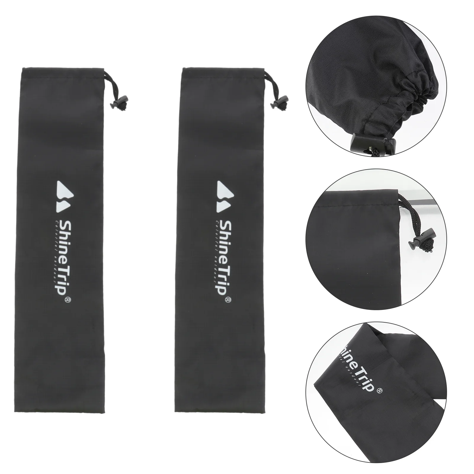 

2PCS Portable Black Tent Package Pouch Fishing Rod Bag Camping Tent Pole Bag