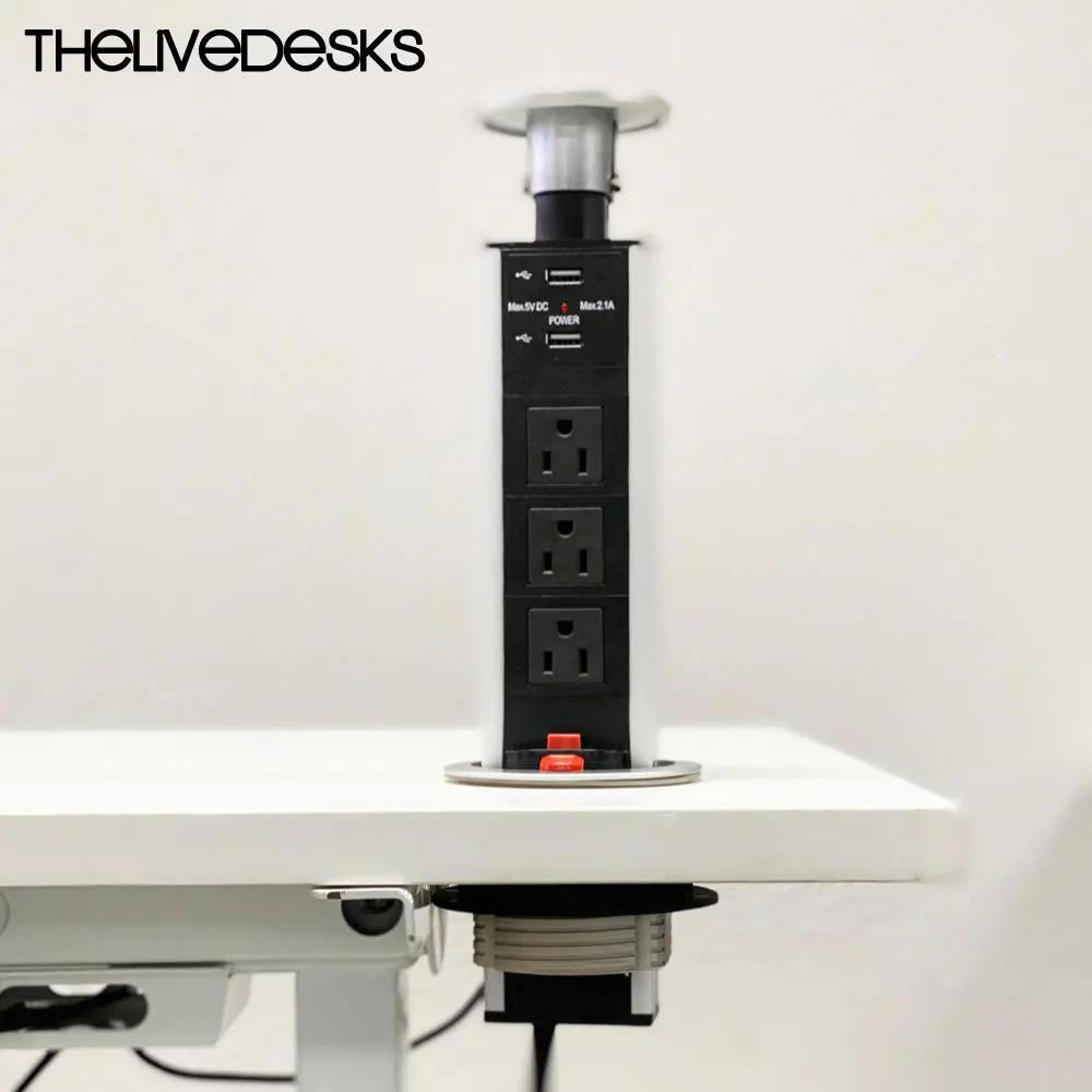 

Thelivedesks 3 гнезда выдвижной выход питания для офисного стола двойной USB порт штепсельная вилка США