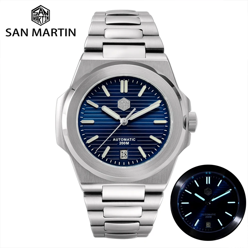 

San Martin Luxury New Men Diver Watch PT5000 Mens Automatic Mechanical Watches Sapphire 200M Waterproof Watches BGW-9 Luminous