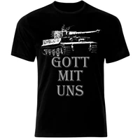 gott mit uns wehrmacht panzer wwii german tiger tank t shirt high quality cotton breathable top loose casual t shirt s 3xl