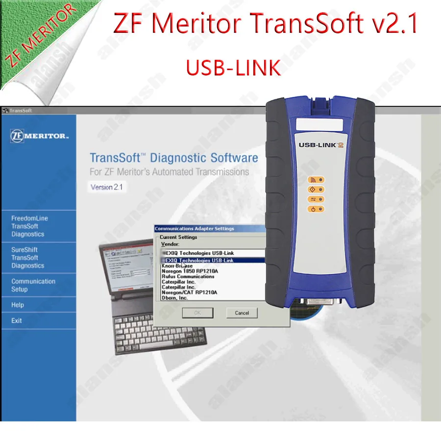 Для ZF Meritor TransSoft 2,1 (FreedomLine & Юго-фут) + сканер NEQ USB LINK