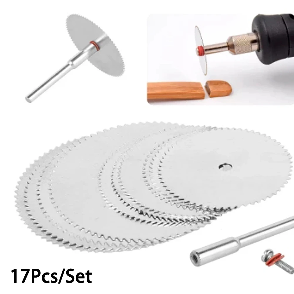 

17Pcs Mini Circular Saw Blades Cutting Discs Rotary Tool Electric Grinding Wood Metal Plastic Cutting Power Tool Accessories
