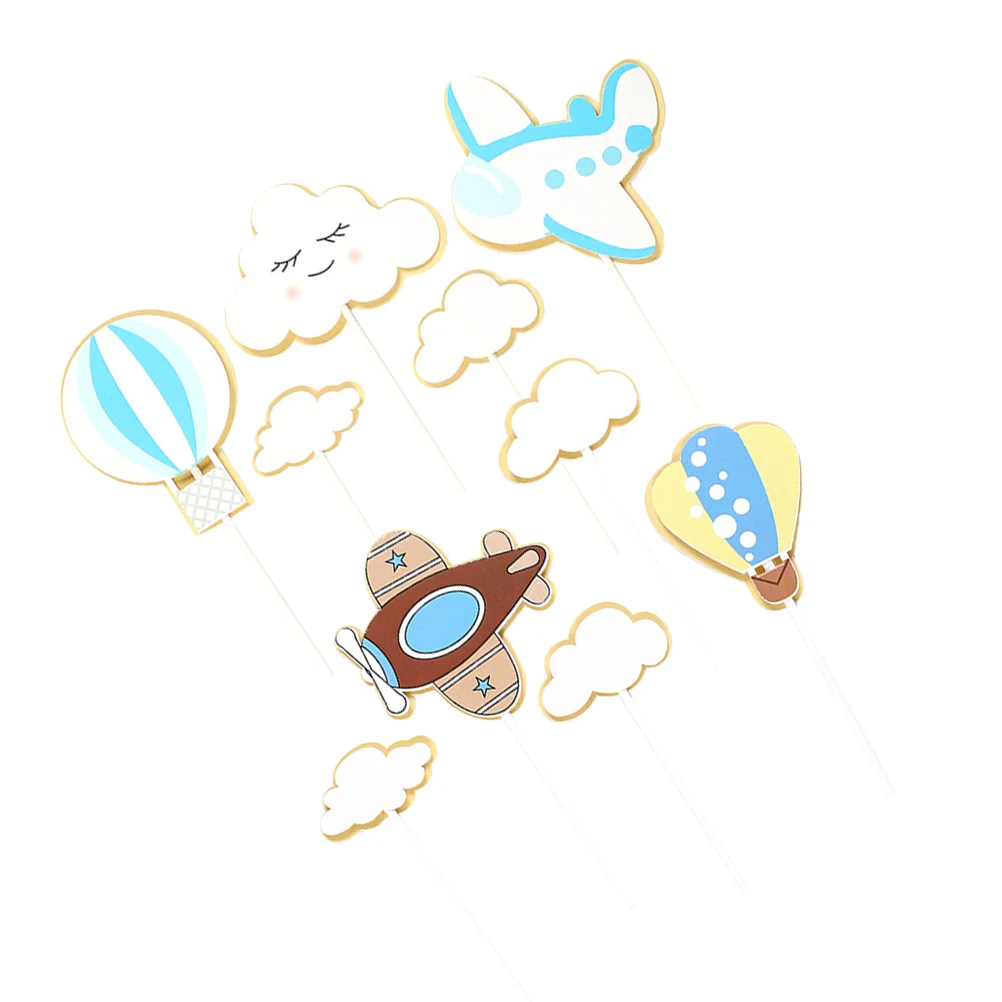 

20PCS Baby Shower Cupcake Toppers Children Birthday Food Toppers Hot Air Balloon Cupcake Topper Cloud Cupcake Topper