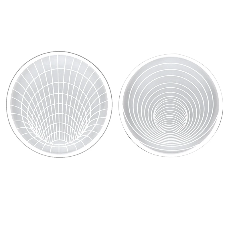 

3D Vision Spiral Trap Coaster Silicone Mold,Different Pattern Coaster Molds For Epoxy Resin Casting,DIY Cups Mats