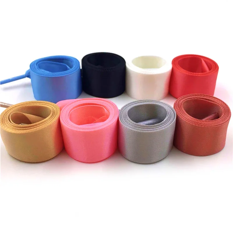 22MM Extra Wide Ribbon 60-180cm Laces With Golden Metal Tips For Laces 10 Pairs Cap Code Zapatillas Mujer Bulk Order Wholesale