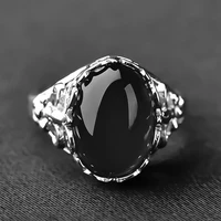fashion glamour obsidian cutout green rings for women wedding engagement silver rings anniversary gift jewelry