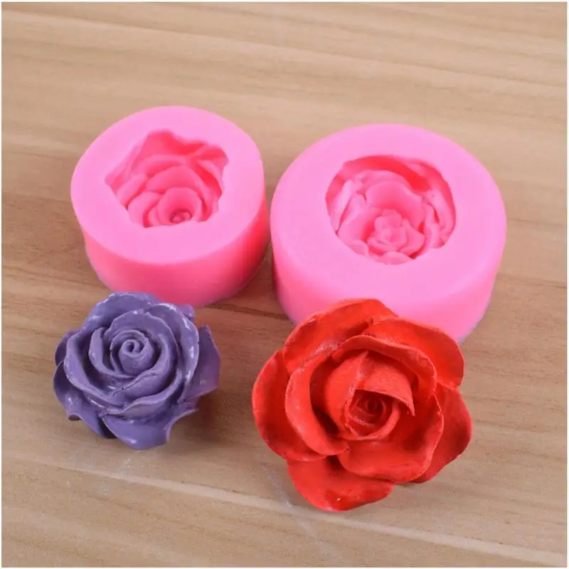 

3D Flower Rose Silicone Fondant Cake Mold Soap Jelly Mousse Chocolate Decoration Baking Tool Moulds Reusable Material 2022 New