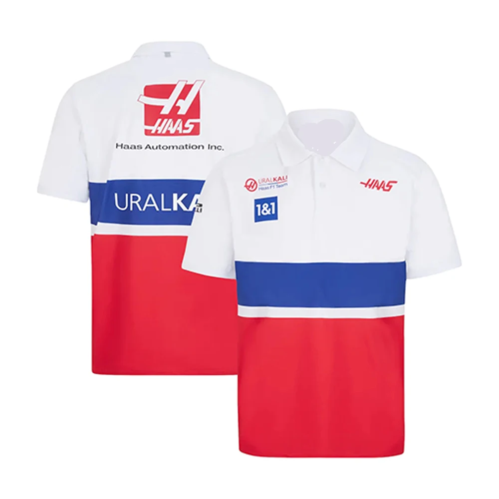 

2022 футболка-поло для спортивной езды F1 гоночной команды, быстросохнущая дышащая футболка без фигуры формула One HAAS