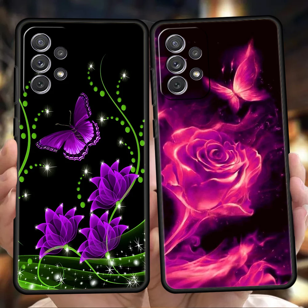 

Butterfly Lavender Higan Flower Silicone Case For Samsung Galaxy A32 A52 A13 A22 A72 A51 A71 A41 A11 A31 A21S 5G Phone Cover Bag