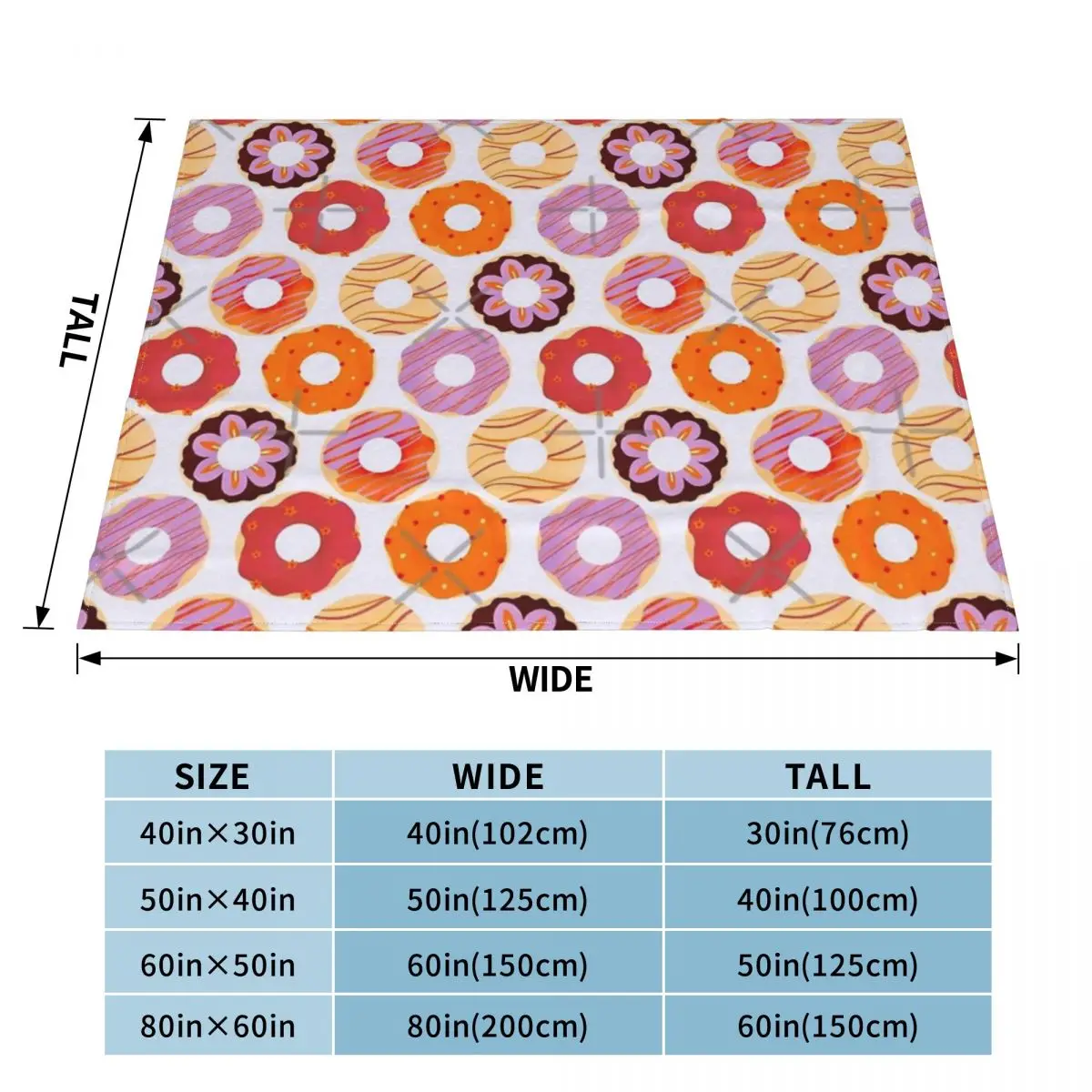 Фиолетовые и оранжевые пончики всесезонное универсальное одеяло для кинотеатра