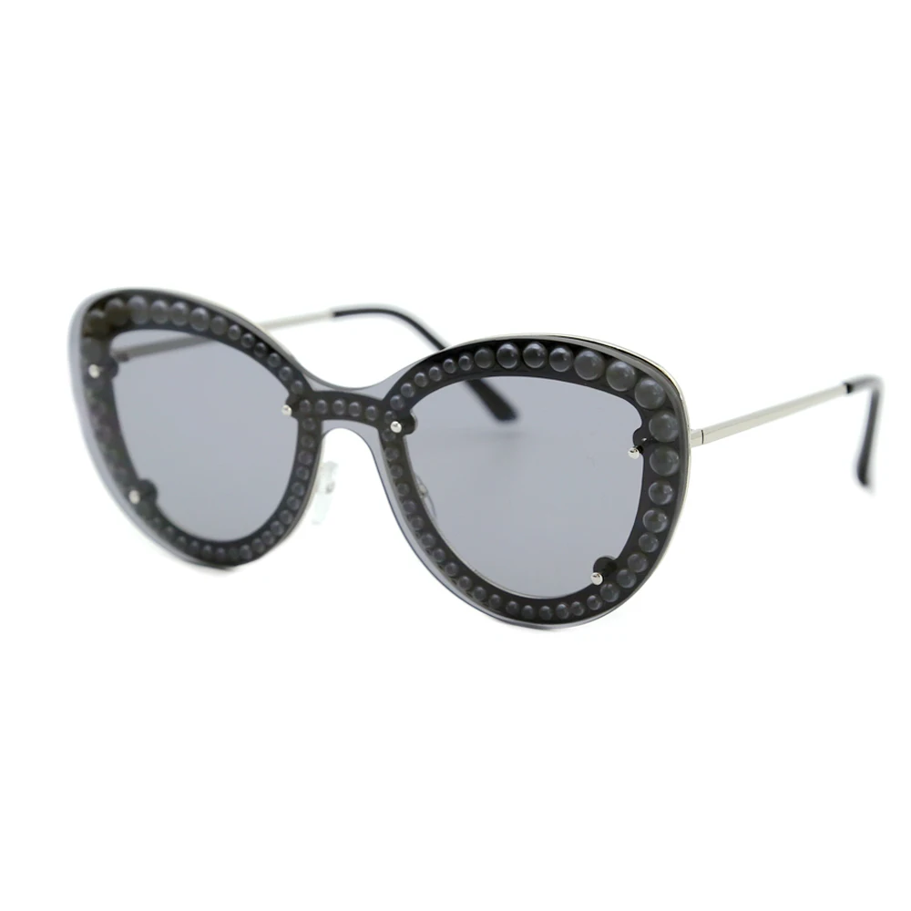 

LORETOROSA Women Sunglasses Pearl Inside Black Green Yellow Eyeglasses Oval Shape Photography Street Outdoor Summer Eyeglasses
