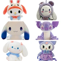 sanrios kuromi my melody cinamoroll anime transformed purple rat plush doll doll toy doll backpack ornament childrens toys