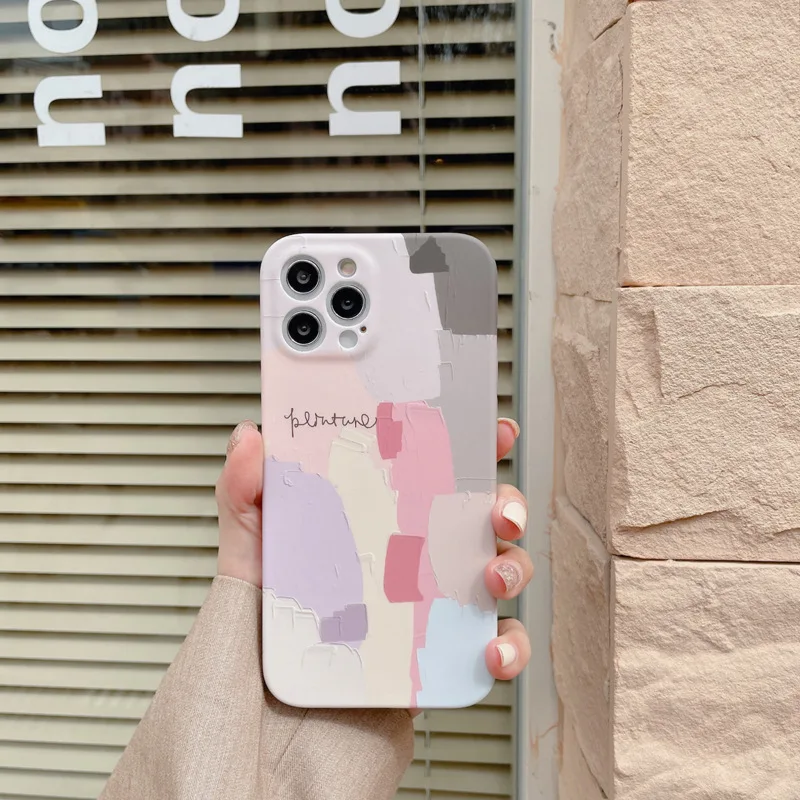 

Fashion Simplicity Oil Painting Palette Mobile Phone Case For IPhone7 8 11 12 13 14 Pro Max Plus X XS XR SE2 TPU