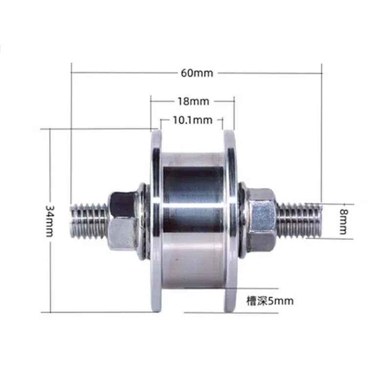 

1 шт., шкив из нержавеющей стали 304, тип V/U/H, двухсторонний болт, направляющее колесо для душевой двери, бесшумный подшипниковый шкив, ролики для раздвижных дверей