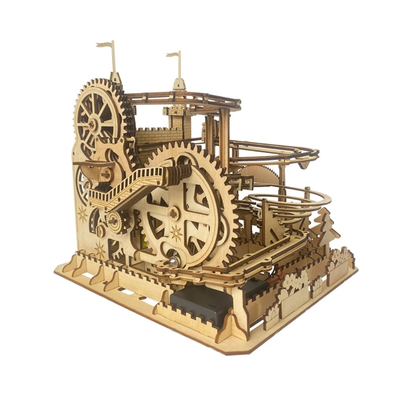 

77HD деревянный замок мраморные дорожки строительный набор DIY игрушка для любителей головоломок креативная сборка модель замка