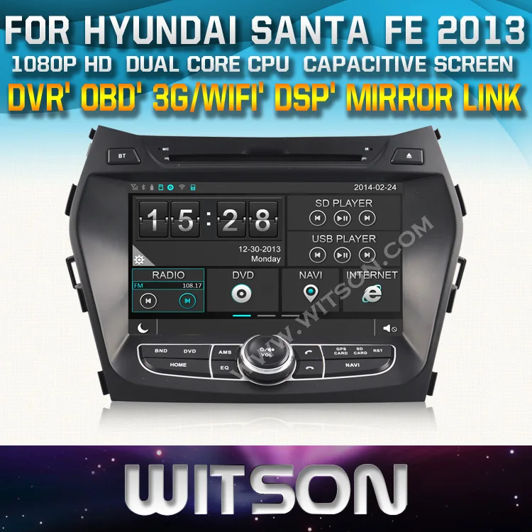 WITSON SANTA FE 2013 Автомобильная радионавигационная система WIFI фронтальная камера DVR