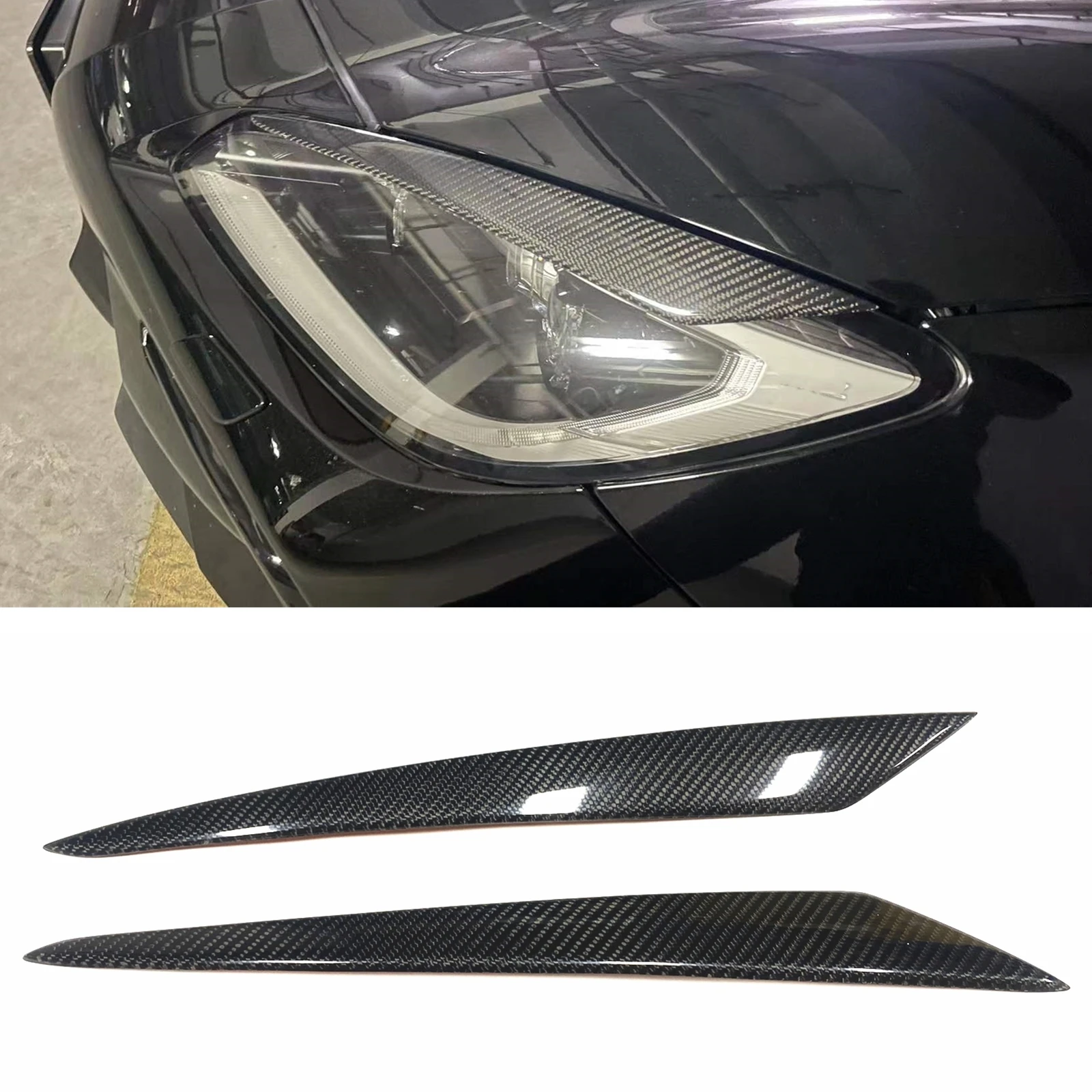 

For Subaru BRZ 2022-2023 Toyota GR 86 GR86 2022-2023 Carbon Fiber Headlight Eyebrow Headlamp Eyelid Front Light Lamp Cover Trim