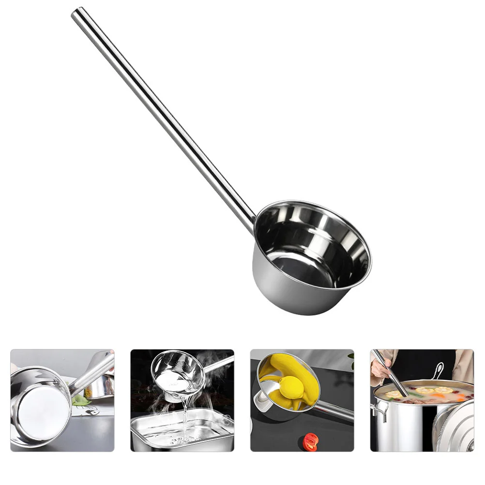 

Spoon Thicken Bathing Kitchen Ladles Long Water Soup Bailer Stainless Steel Watering Dining Hall
