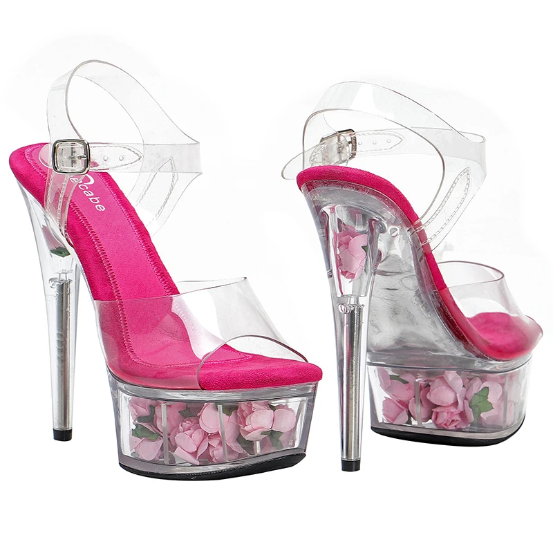 Leecab 6Inch/15cm High Heel Crystal Platform Party Sexy Clubbing Exotic Pole Dancing Dancer High Heels Sandals