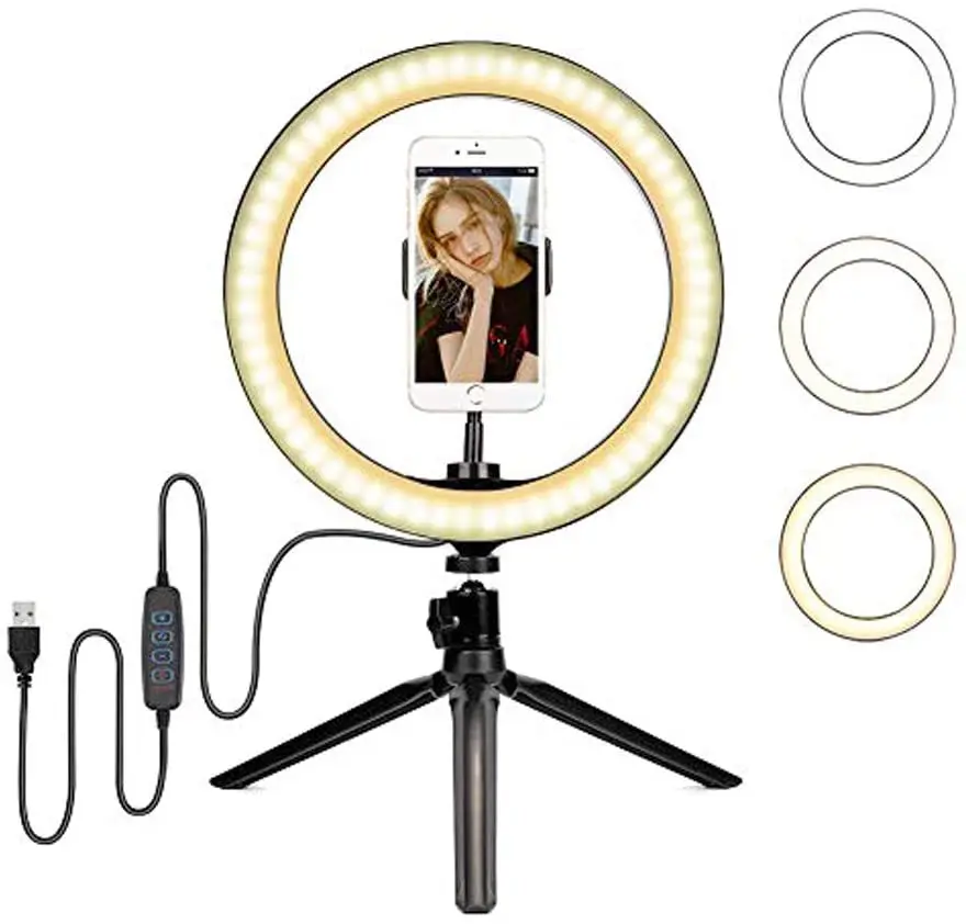 

6" LED Ring Light with Stand 5500K Dimmable Lighting Kit Makeup Phone Camera
