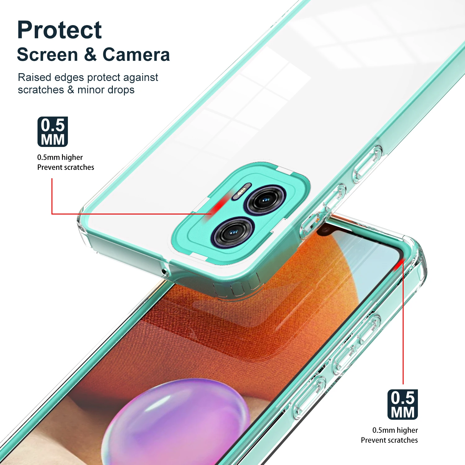 3 в 1 чехол-рамка для Motorola Moto G53 XT2335-2 Роскошные прозрачные мягкие края Жесткий