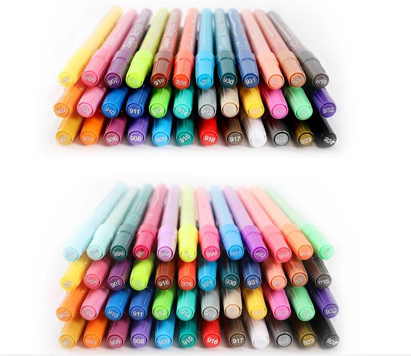 

GN 48 Colors Acrylic Paint Marker Pen 2.0MM Sketch Art Markers Set Painting Calligraphy Graffiti Manga Art Drawing Supplies