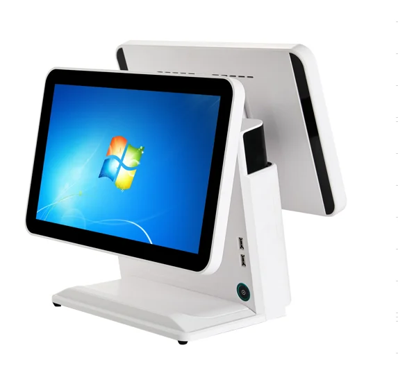 

Dual screen 15 inch POS touch all in one pc OEM cash register pos for restaurant supermarket