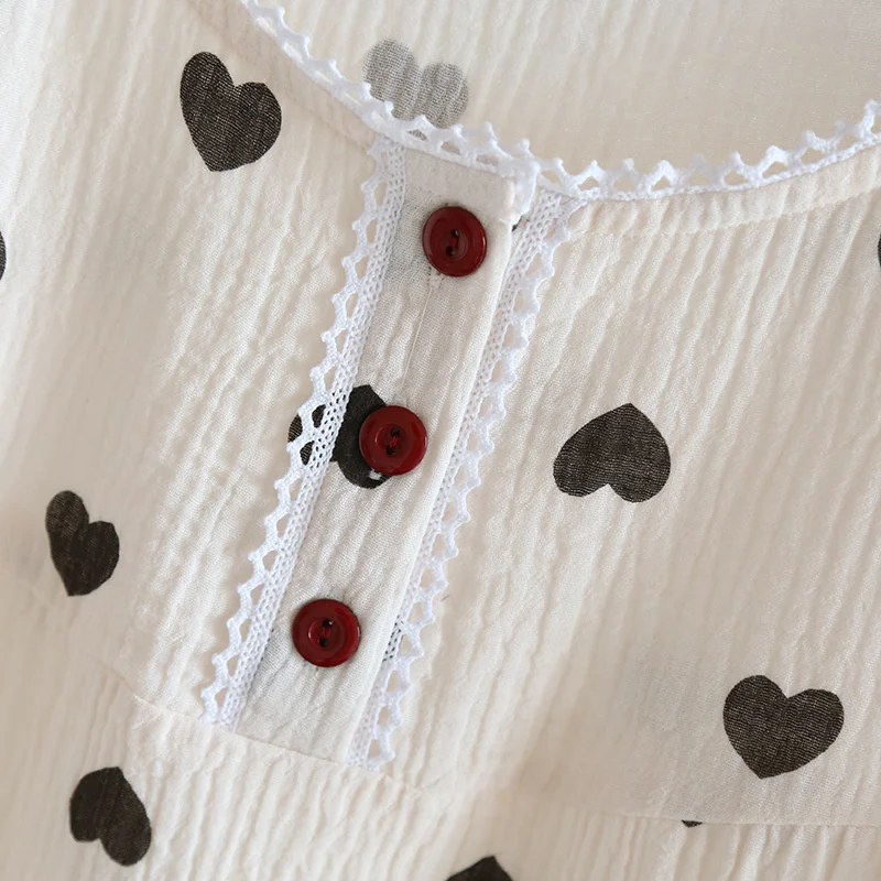 Spring Nightdress Women Cotton Long Home Dressing Gown Sleepshirt Nightgowns Thin Autumn Long Sleeve Sleepdress Casual Sleepwear