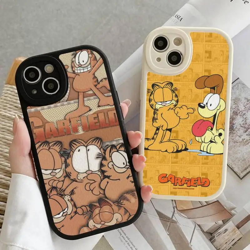 

G-Garfields Phone Case Hard Leather For iPhone 14 13 12 Mini 11 14 Pro Max Xs X Xr 7 8 Plus