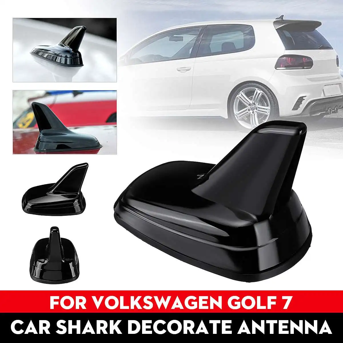 

Car Top Roof Radio Signal Shark Decorate Aerial Antenna Black Car-styling For Volkswagen For VW Golf 7 G.TI