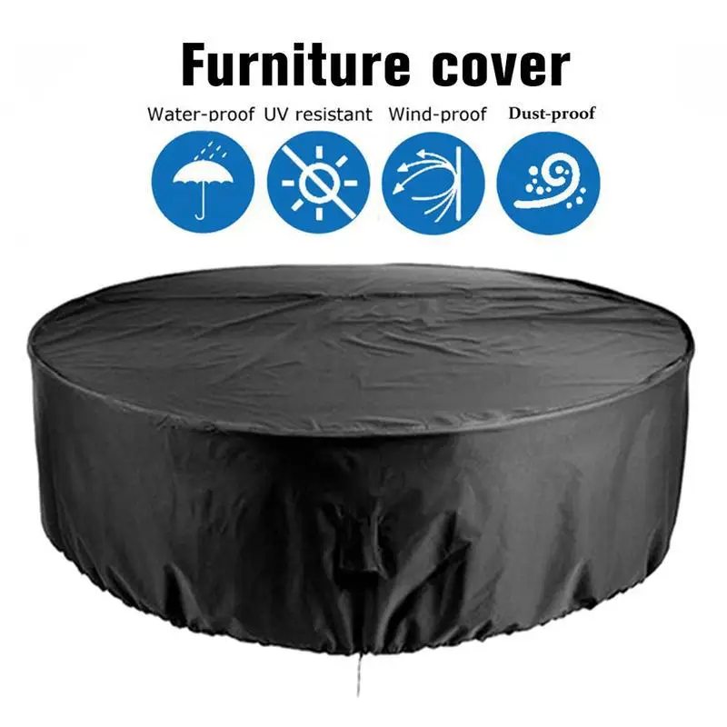 

Outdoor Yard Courtyard Garden Round Table and Chair Furniture Set Protective Cover Waterproof Sunshade Ultralight Dust Covers