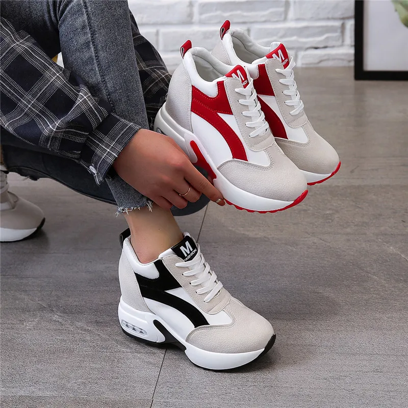 

Platform Sneakers Shoes Red Black Casual Shoes Women Sneakers Ladies Platform Sneakers Heels Wedge Shoes 2022