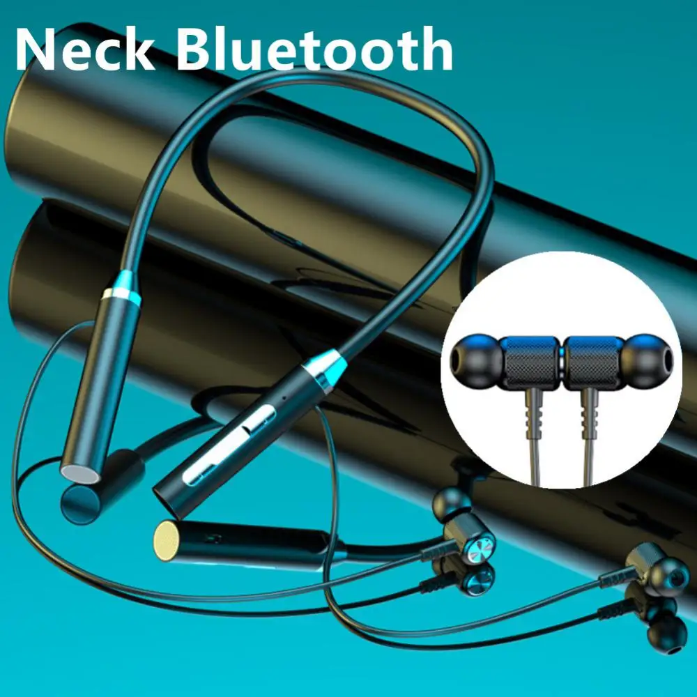 TWS Neck Bluetooth 5.2 Earphones Magnetic Sports Runing Music Headset Long Standby Waterproof Headphone Earbuds With Microphone