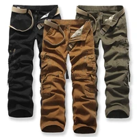 men cargo pants mens casual cotton trousers solid mens military pants overalls multi pockets decoration plus size without b