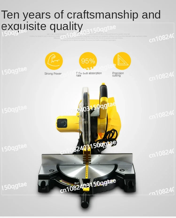 220 В 2200 Вт Беспыльная торцовочная пила Настольная 45 градусов Электрический