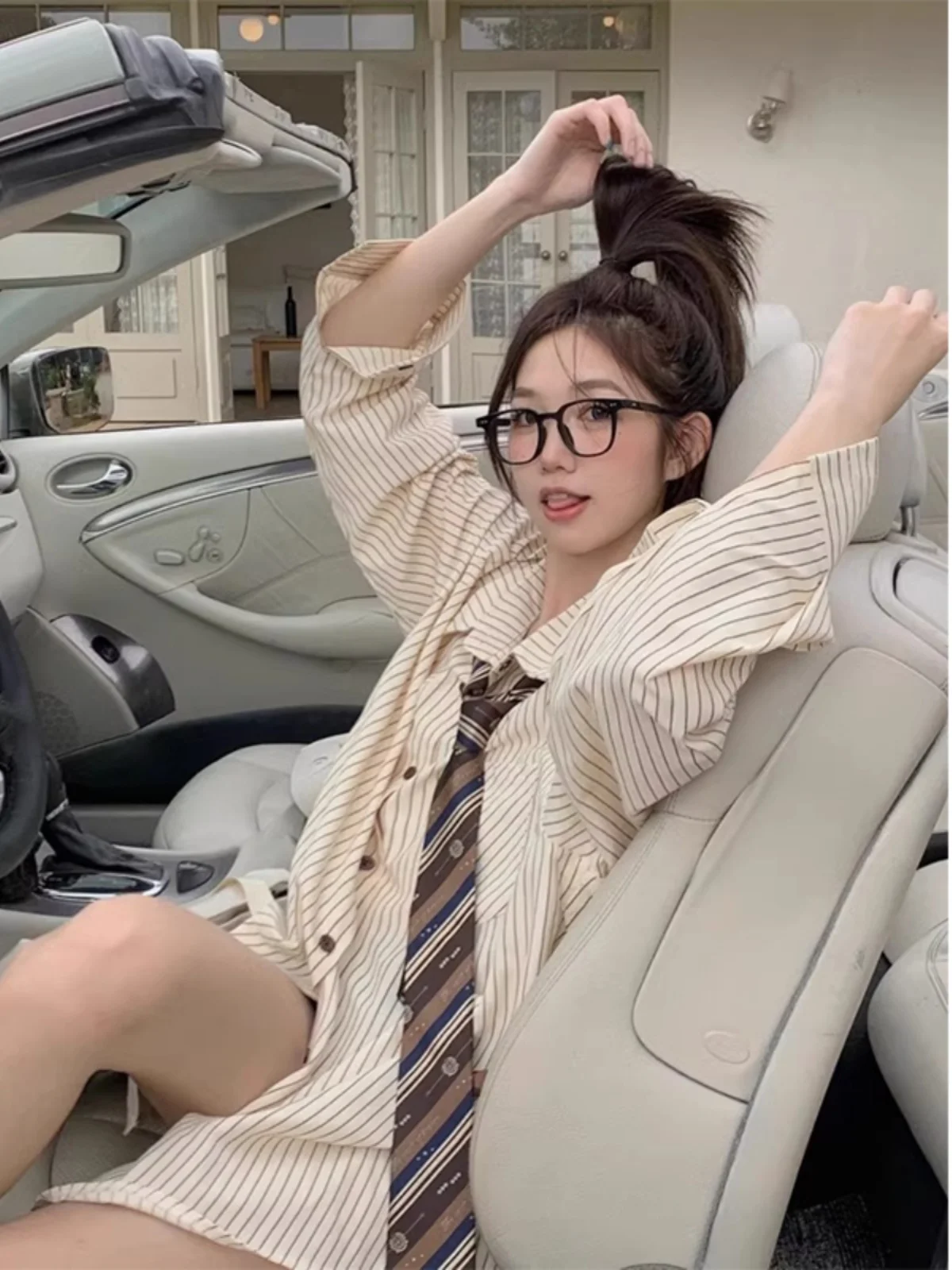 Fashionable Slish Stripes Shirt Coat Female Spring &amp Fall 2025 New Arrival Long Sleeve Loose-Fitting Top |