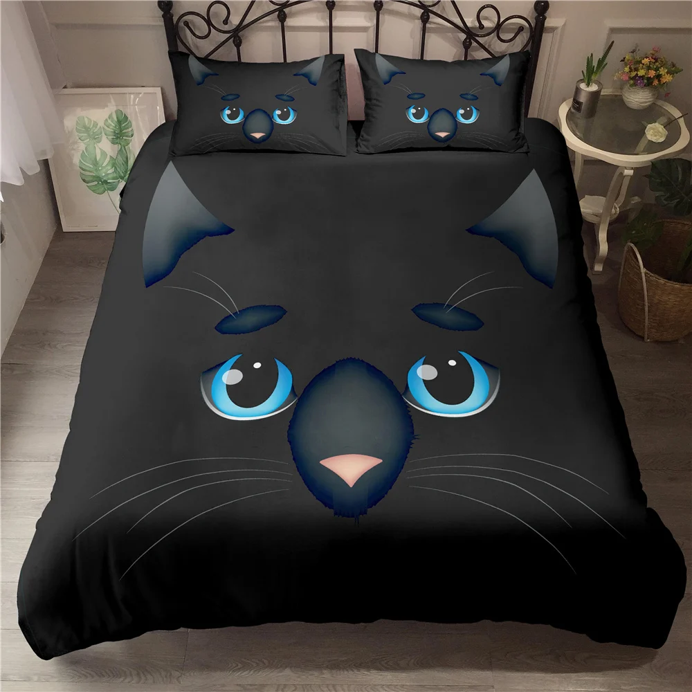 Подарочный домашний текстиль для мальчиков, королева, королева, Королевский одноразмерный Комплект постельного белья с животными, собака, кошка, с 3D принтом, мягкий пододеяльник, наволочка, постельное белье