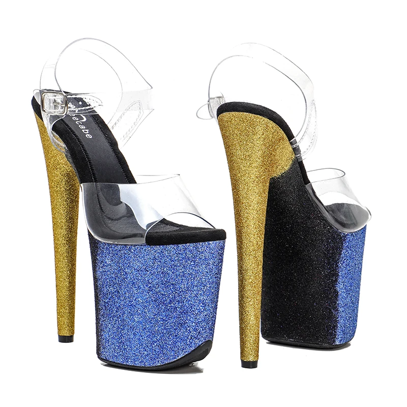 Leecabe Colorful Glitter 20cm/8inches Color pole dance sandals lady shoe high heel platform dance shoes