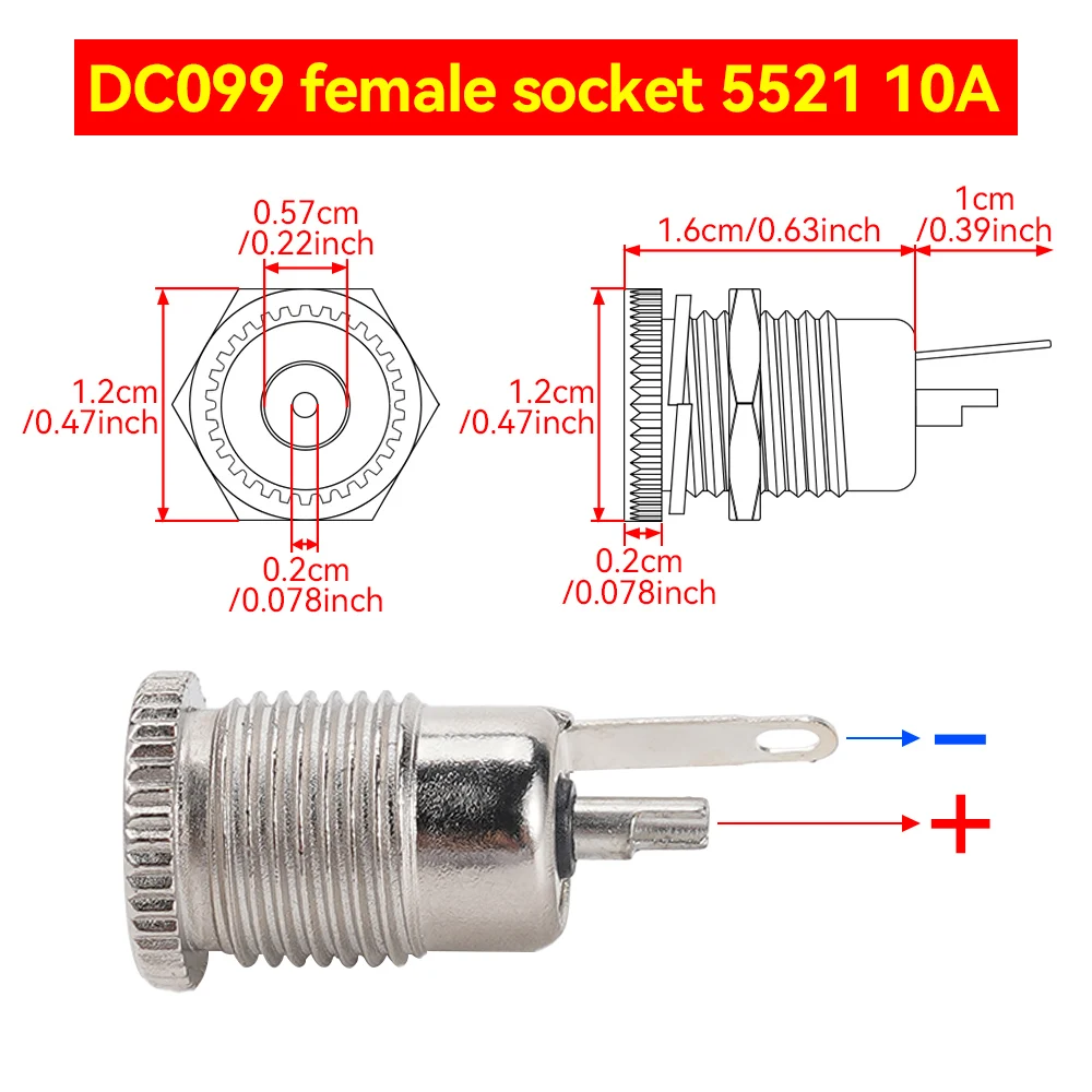 6 шт. DC099 10A розетка постоянного тока сильноточная для установки материнской платы