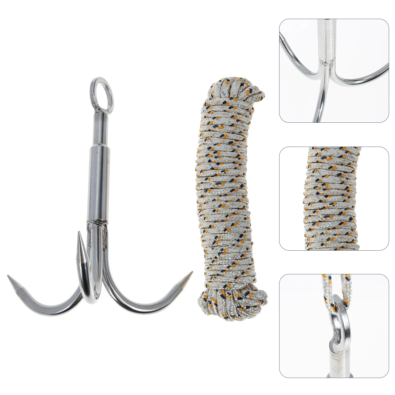 

Hook Climbing Claw Grappling Outdoor Mountain Carabiner Survival Aquatic Anchor Stainless Steelgrapple Equipment Three Tigers